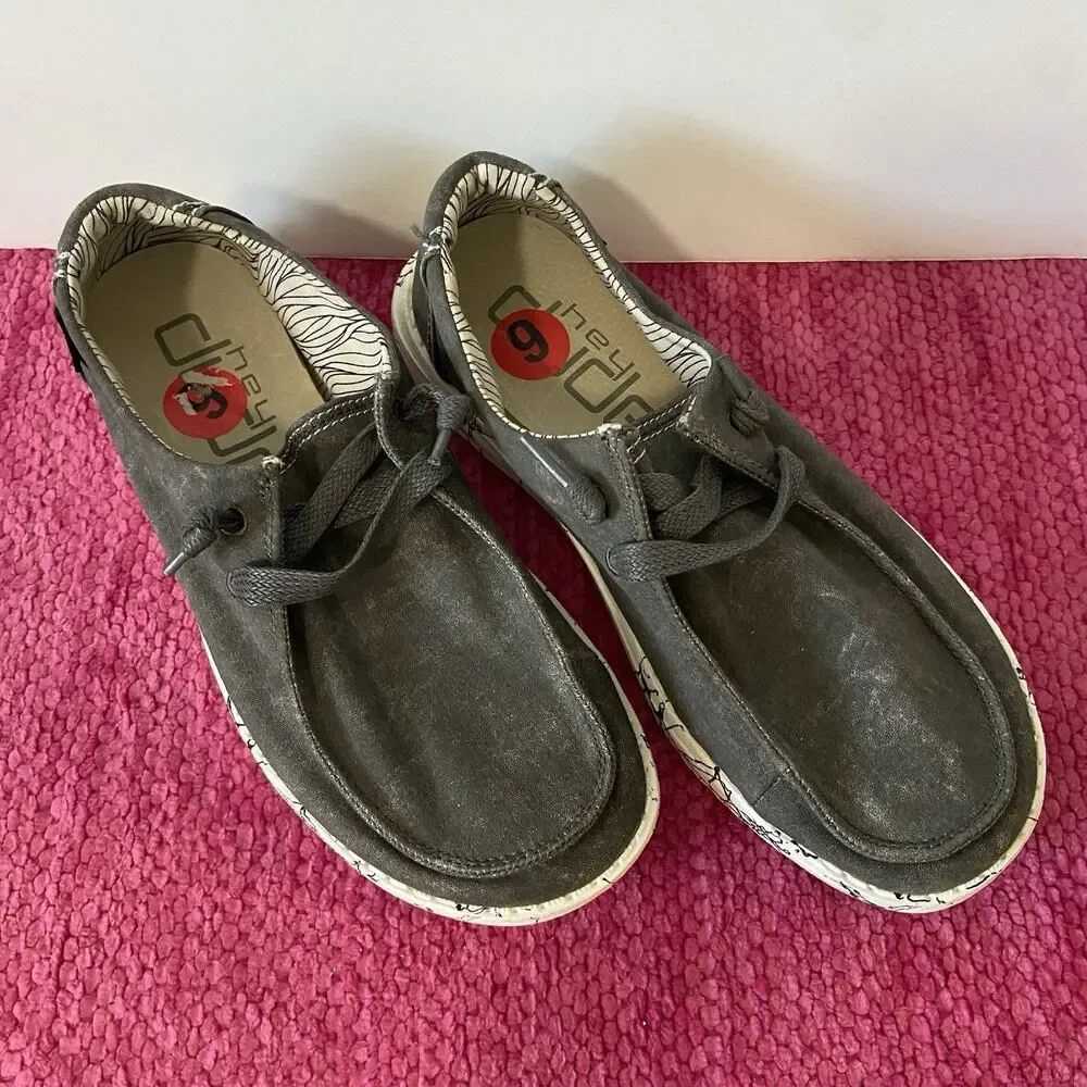 NEW Hey Dude Wendy Slip On Lightweight Loafers Sneakers Moonwash Size 6